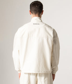 Track Jacket in Bone | MKI MIYUKI ZOKU | Shot at EQVVS | Back model shot 