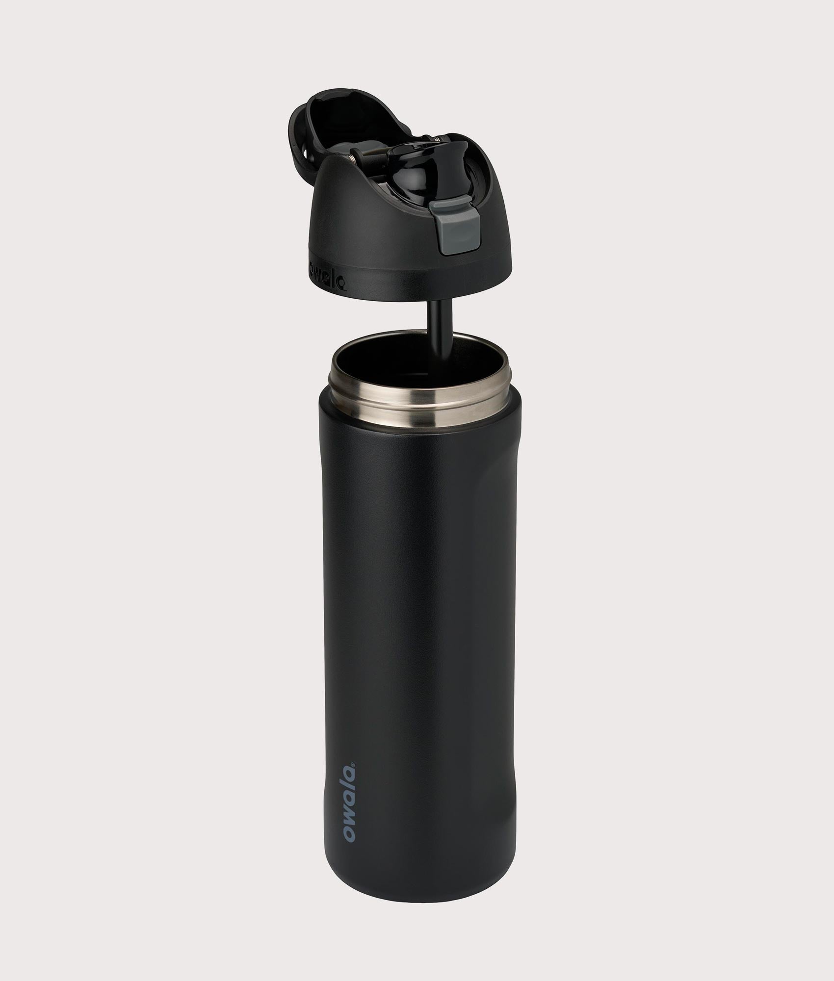 Owala FreeSip® 0.7L / 24-oz Water Bottle in Very Very Dark at EQVVS Menswear. Disassembled shot.