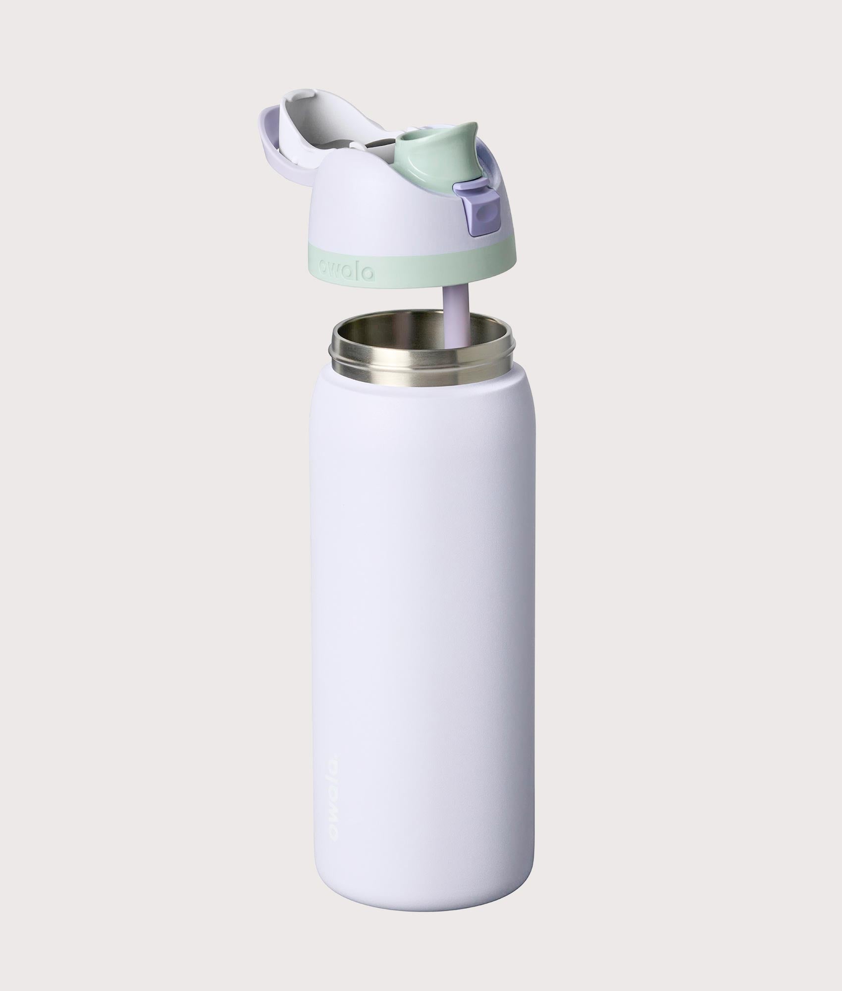 Owala FreeSip® 0.9L / 32-oz Water Bottle in Open Air at EQVVS Menswear. Disassembled shot.