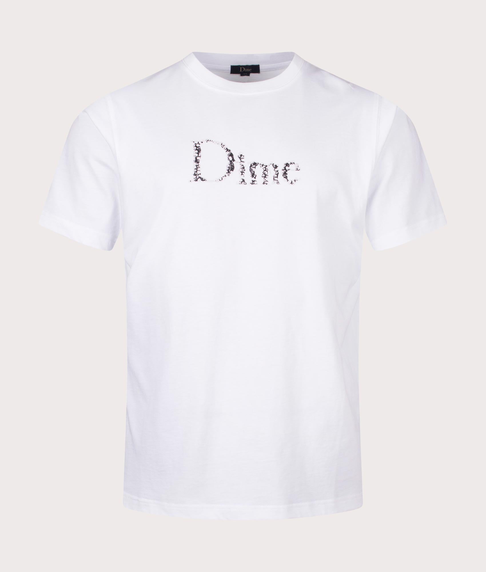 Classic Skull T-Shirt in White by Dime. EQVVS Front Angle Shot.