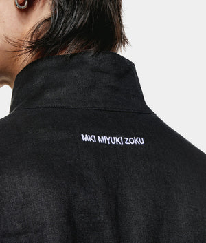 Linen Track Jacket. Shot by EQVVS. Back model detail shot.
