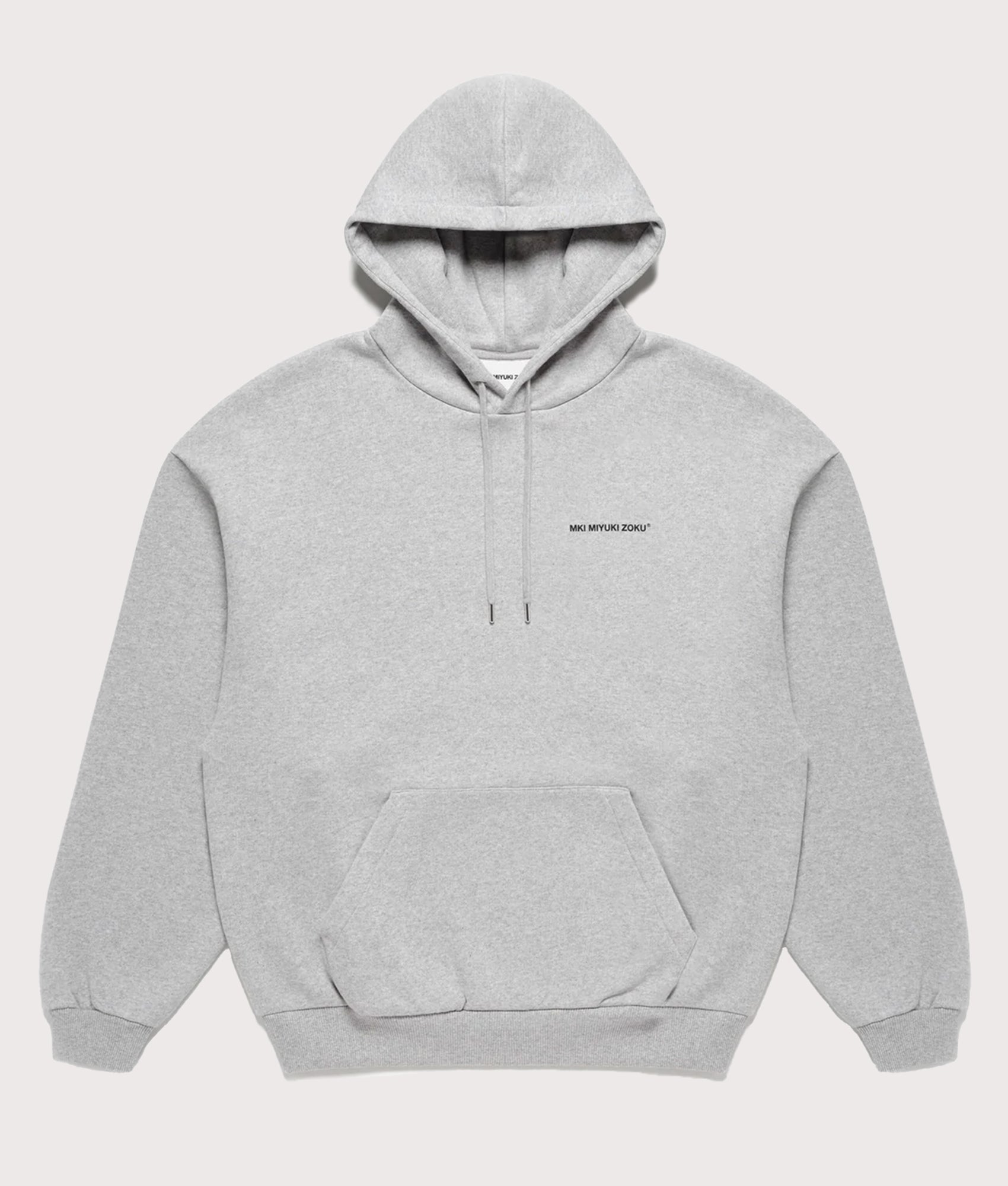 MKI MIYUKI ZOKU Oversized Uniform Hoodie at EQVVS Menswear. Front shot.