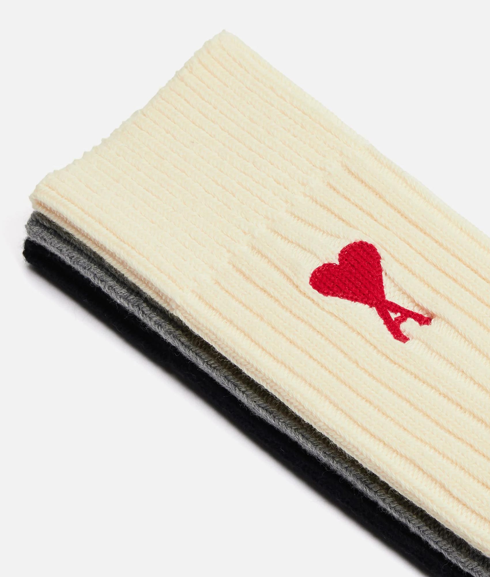 Three-Pack-of-ADC-Socks-Ecru/Gris/Noir-AMI-EQVVS