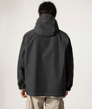 and wander Tough Aramid Hoodie in Charcoal at EQVVS. Back Model Shot.