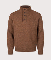 Essential Patch Quarter Zip Knitted Jumper: OR51 Bracken 