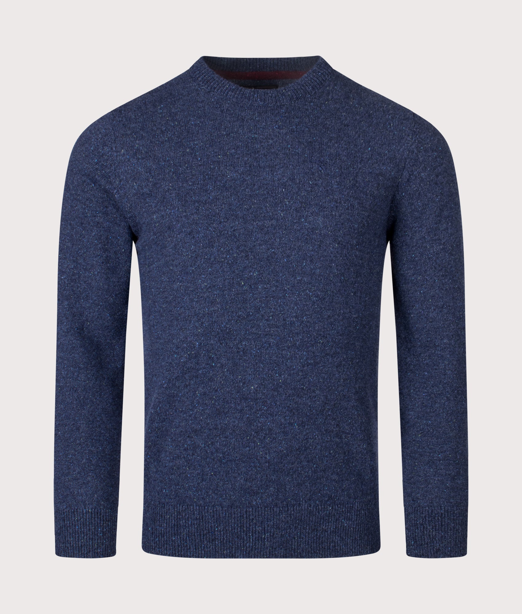 The Tisbury Jumper in Deep Blue. Wool blend | Barbour Lifestyle | Shot at EQVVS | Front shot 