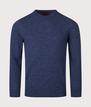 The Tisbury Jumper in Deep Blue. Wool blend | Barbour Lifestyle | Shot at EQVVS | Front shot 