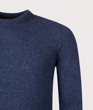 The Tisbury Jumper in Deep Blue. Wool blend | Barbour Lifestyle | Shot at EQVVS | Front angle shot 