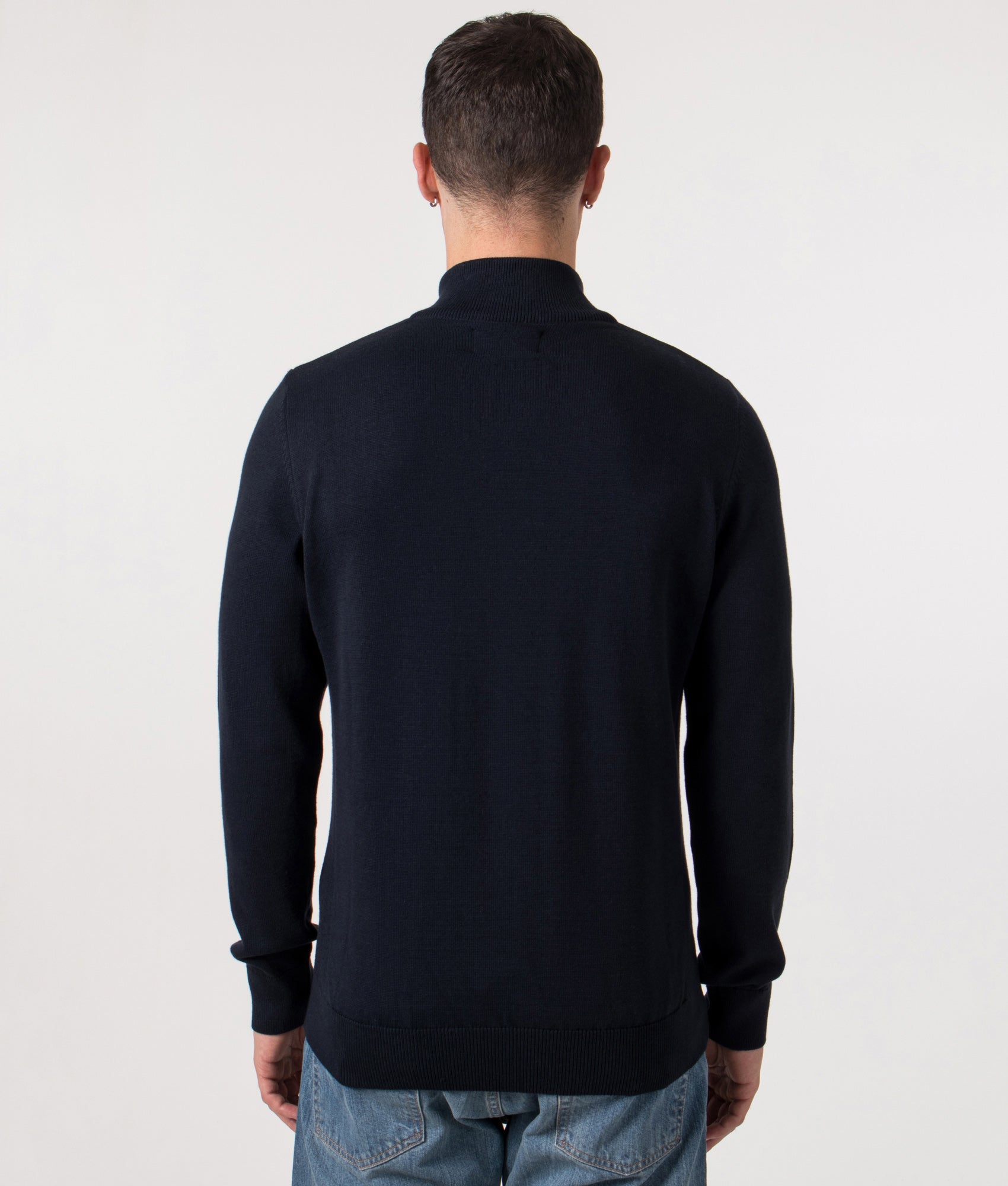 Quarter-Zip-Cotton- Knit-Navy-Barbour-Lifestyle-EQVVS-Back-Model-Shot