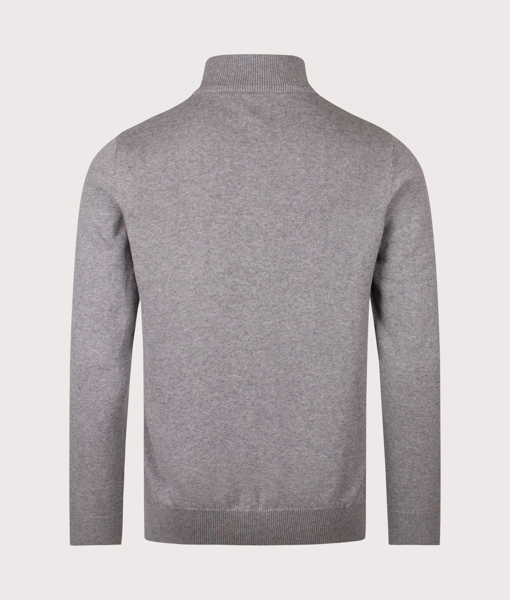 Quarter Zip Cotton Knit in Grey Marl | Barbour Lifestyle | Shot at EQVVS | Back shot 