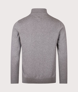 Quarter Zip Cotton Knit in Grey Marl | Barbour Lifestyle | Shot at EQVVS | Back shot 