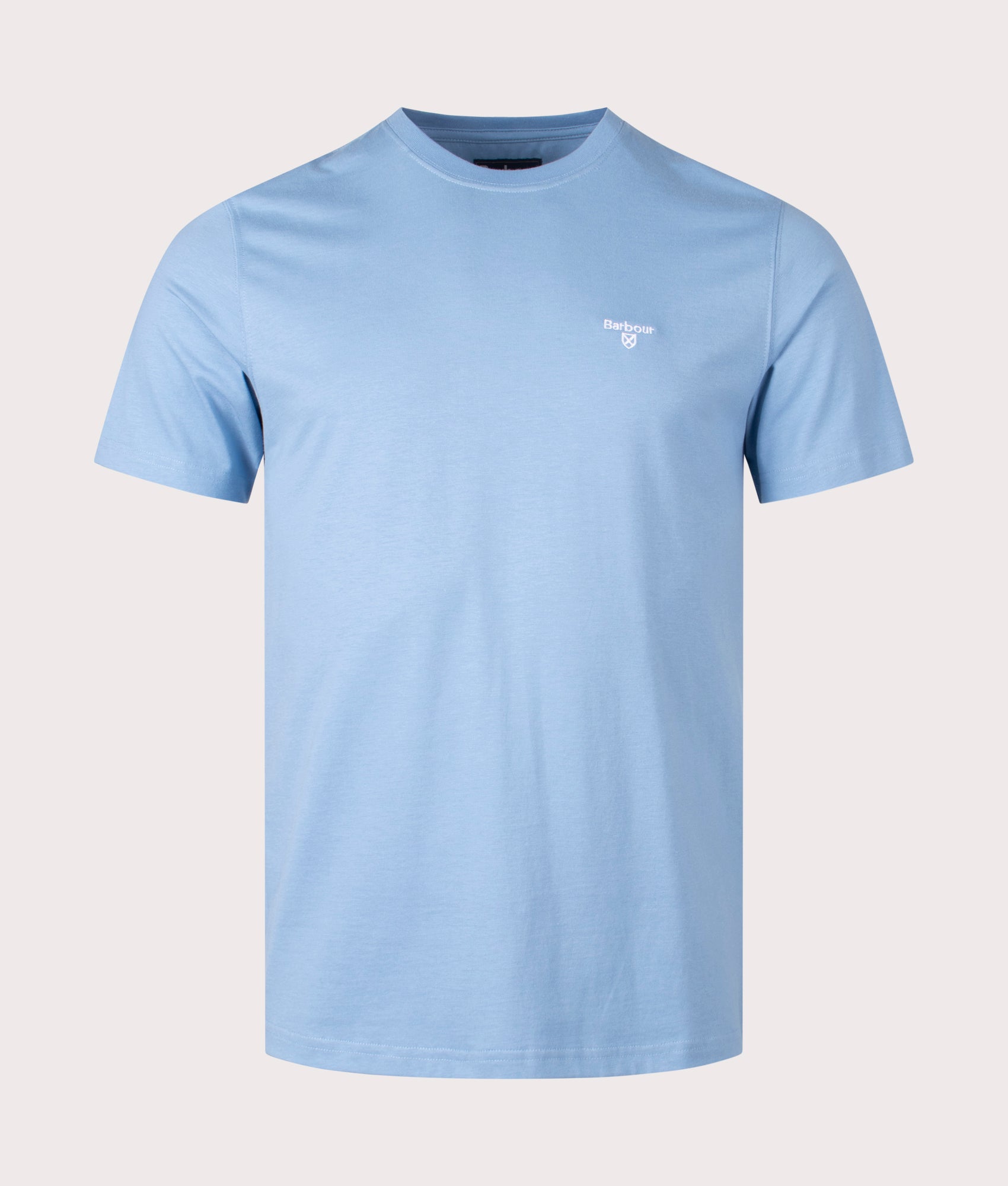 Barbour Lifestyle Essential Sports T-Shirt in Blue at EQVVS Menswear. Front shot.