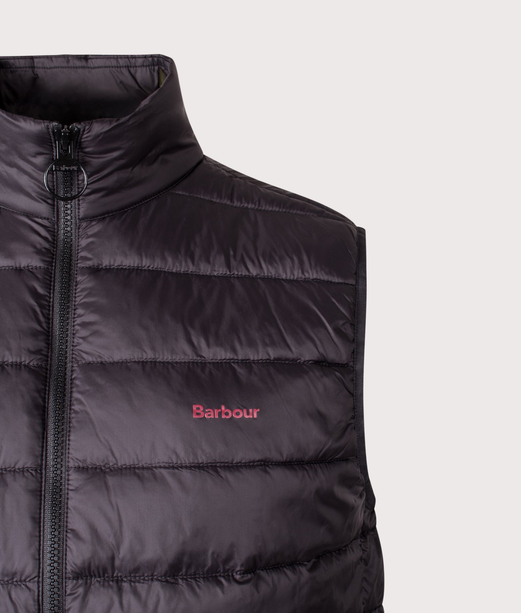 Bretby Gilet by Barbour in Black. Shot by EQVVS. Detail shot.