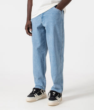 Classic Baggy Denim Pants in Vintage Blue by Dime MTL. EQVVS Side Angle Shot.