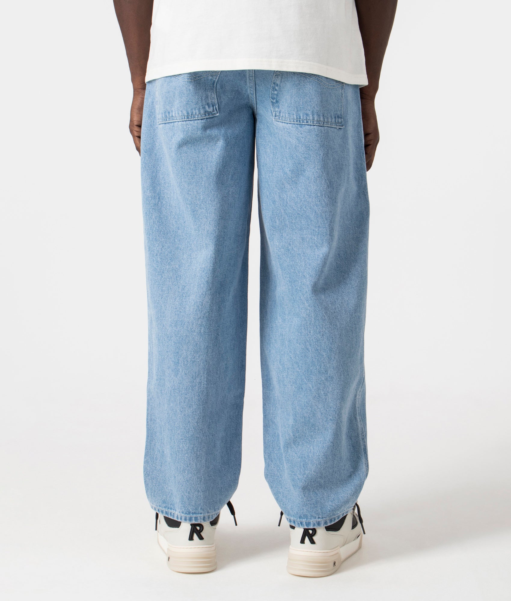 Classic Baggy Denim Pants in Vintage Blue by Dime MTL. EQVVS Back Angle Shot.
