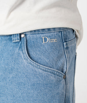 Classic Baggy Denim Pants in Vintage Blue by Dime MTL. EQVVS Detail Shot.