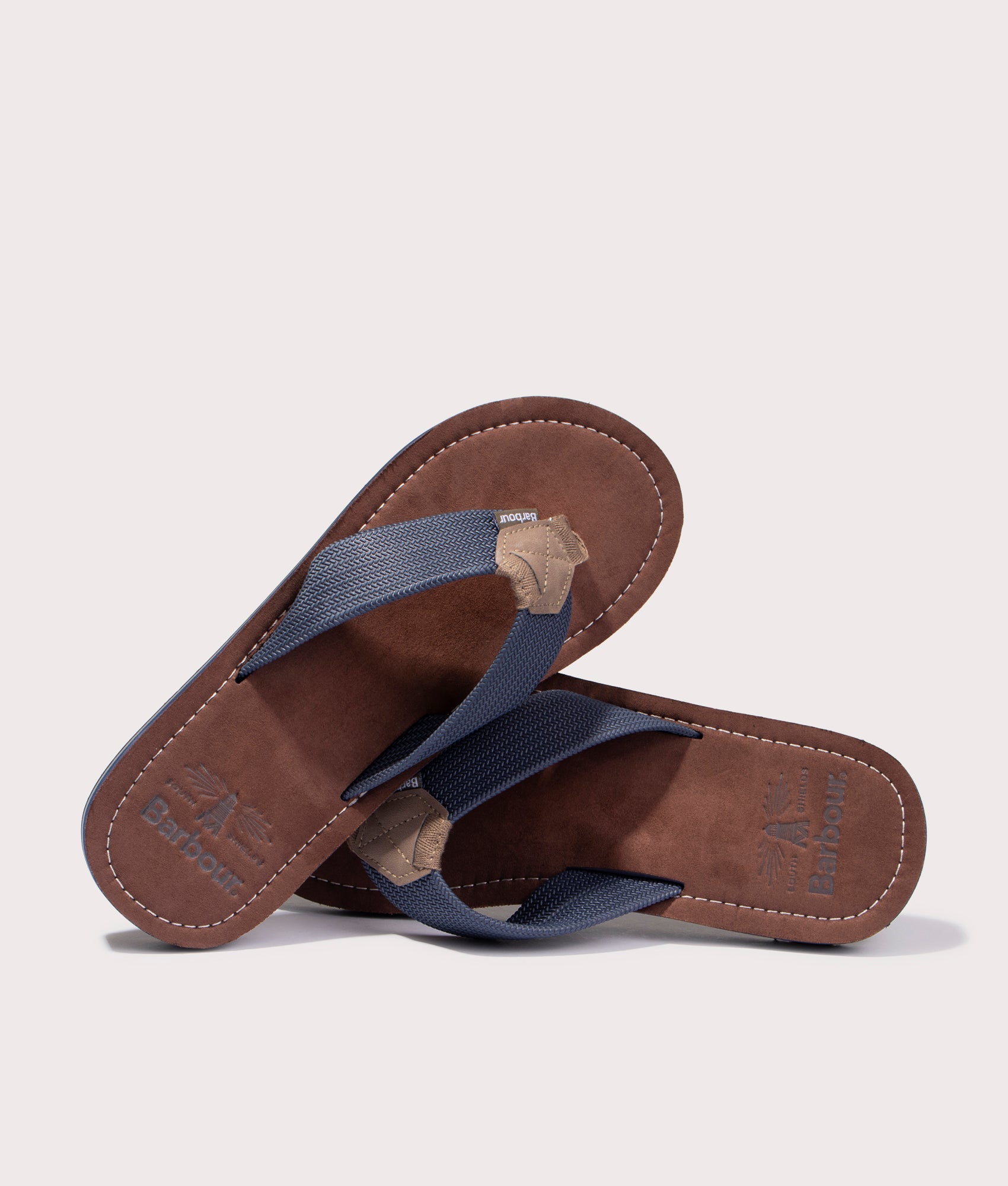 Barbour Toeman Beach Sandals in Navy. Top Shot at EQVVS