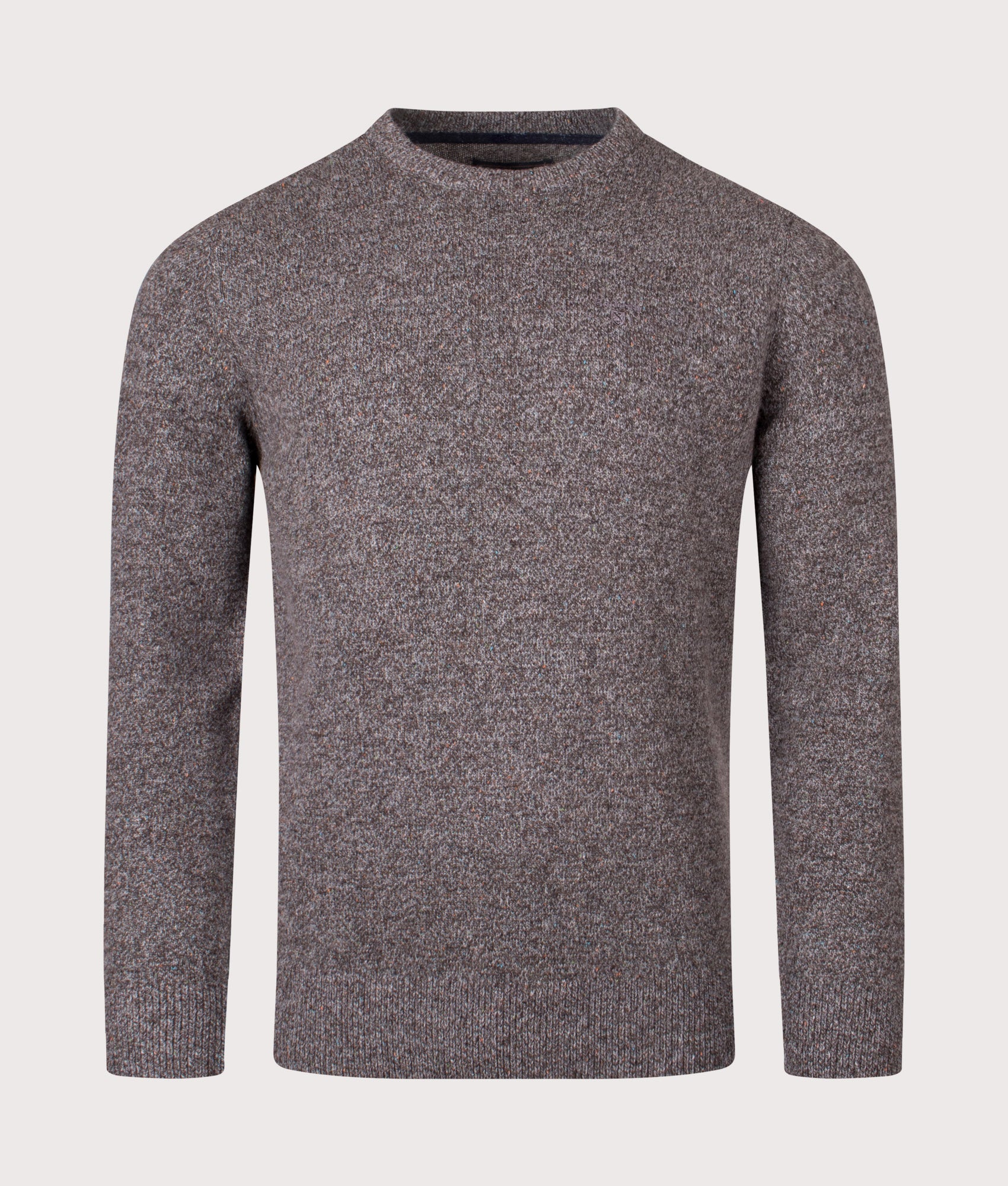 The Tisbury Jumper in Fog. Wool blend | Barbour Lifestyle | Shot at EQVVS | Front shot 