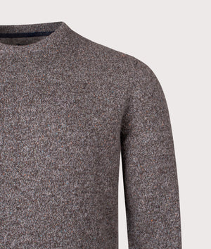 The Tisbury Jumper in Fog. Wool blend | Barbour Lifestyle | Shot at EQVVS | Front detail shot 