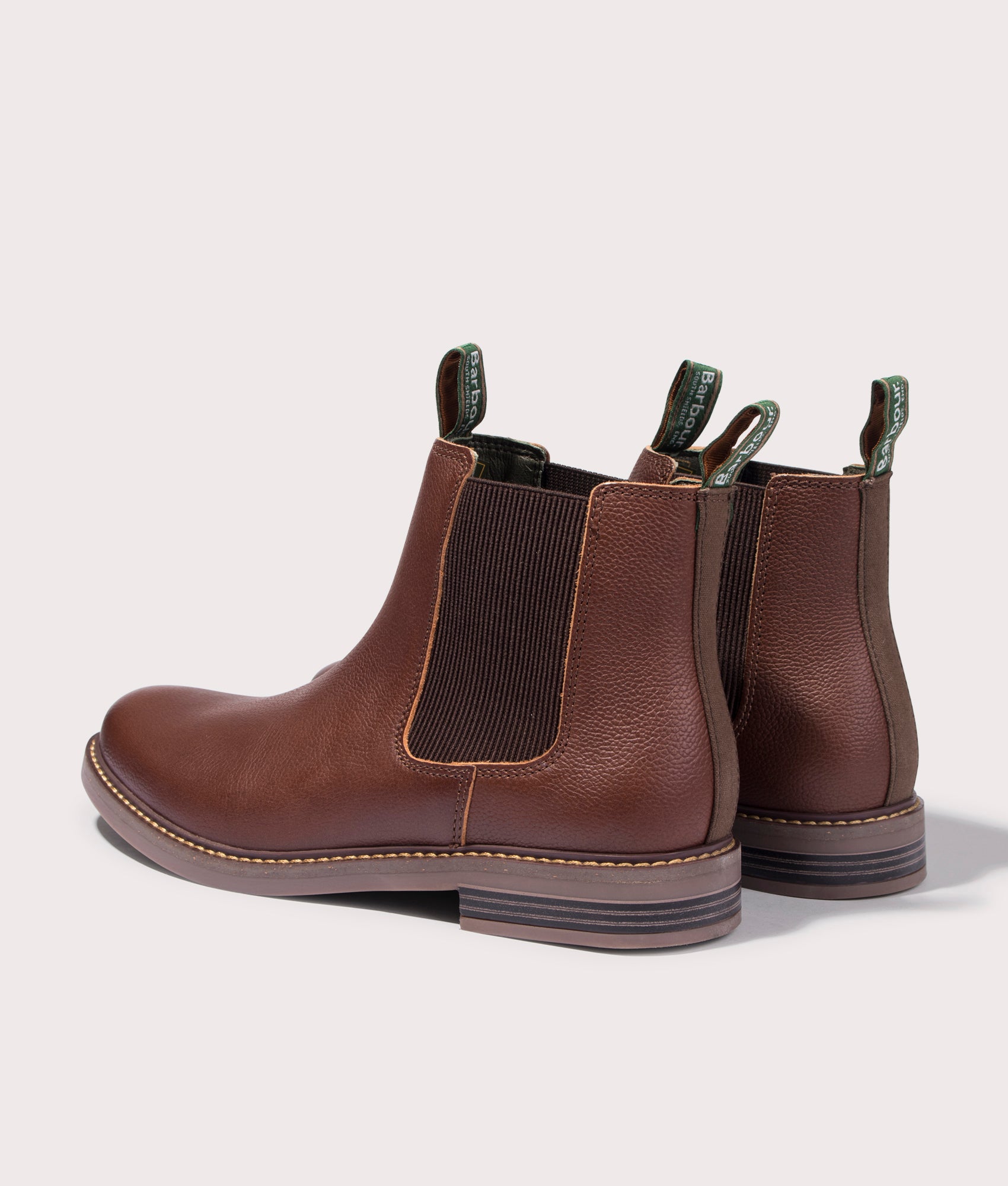Barbour Lifestyle Barbour Farsley Chelsea Boots in Teak Brown, for men. EQVVS Back Shot