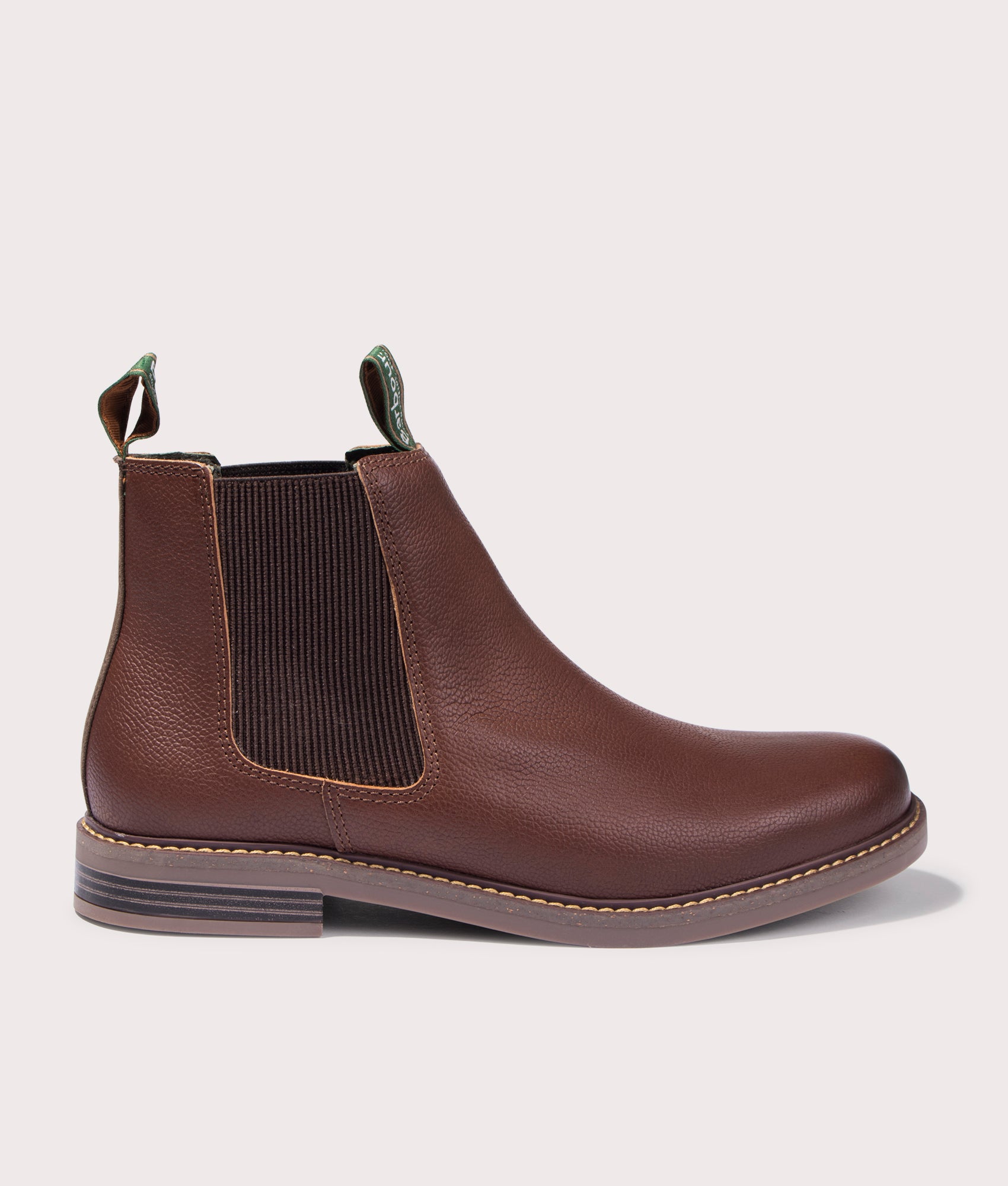 Barbour Lifestyle Barbour Farsley Chelsea Boots in Teak Brown, for men. EQVVS Side Shot