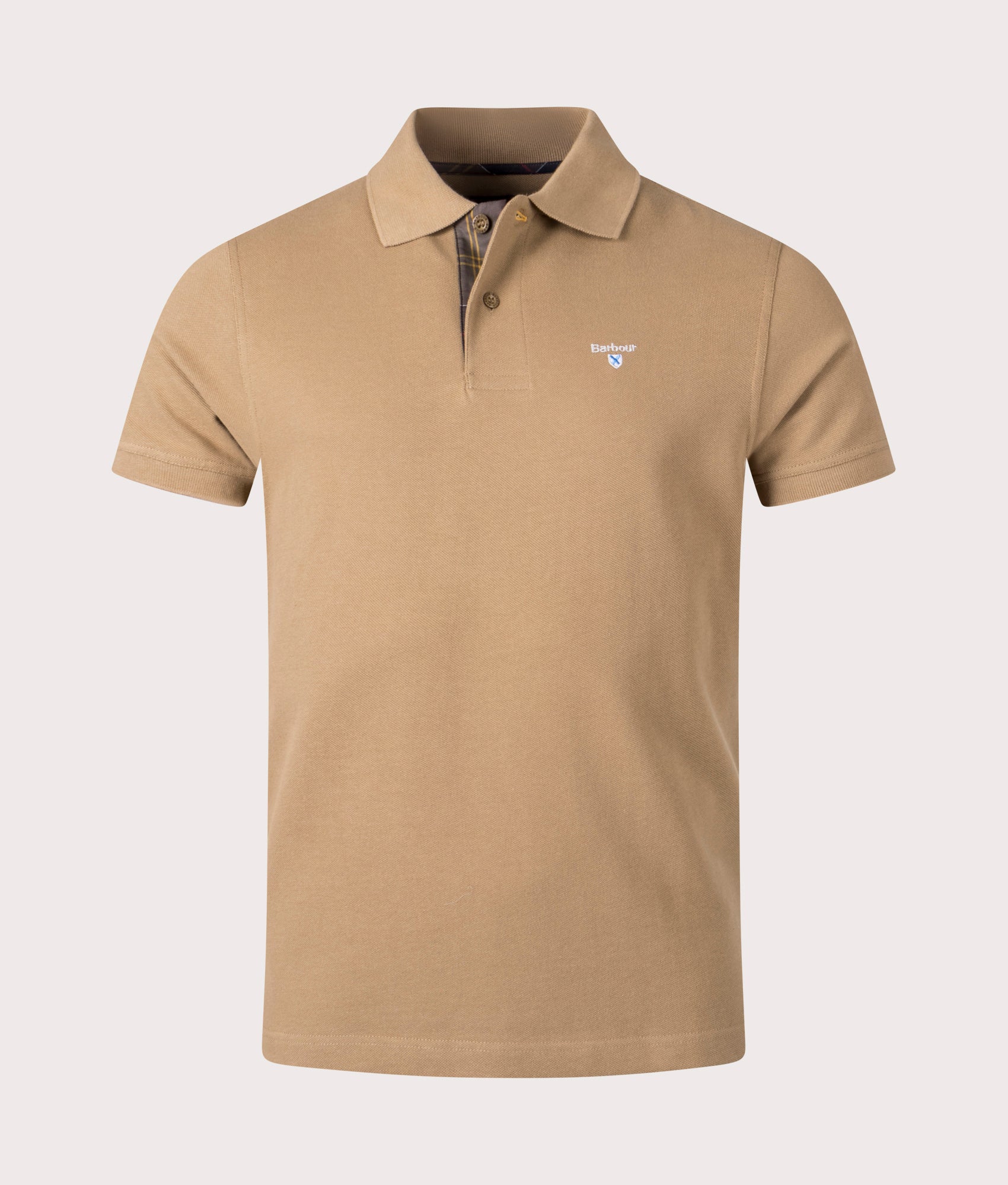 Tartan-Placket-Pique-Polo-Shirt-Sandstone-Barbour-Lifestyle-EQVVS
