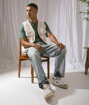 Fishersville Vest in Whitecap Gray by Dickies. EQVVS Campaign Shot.