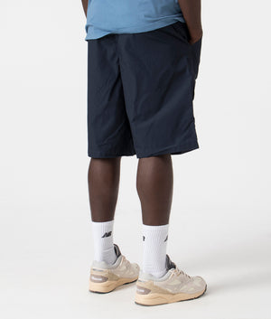 Dickies Fishersville Cargo Shorts in Dark Navy. Back angle shot at EQVVS.