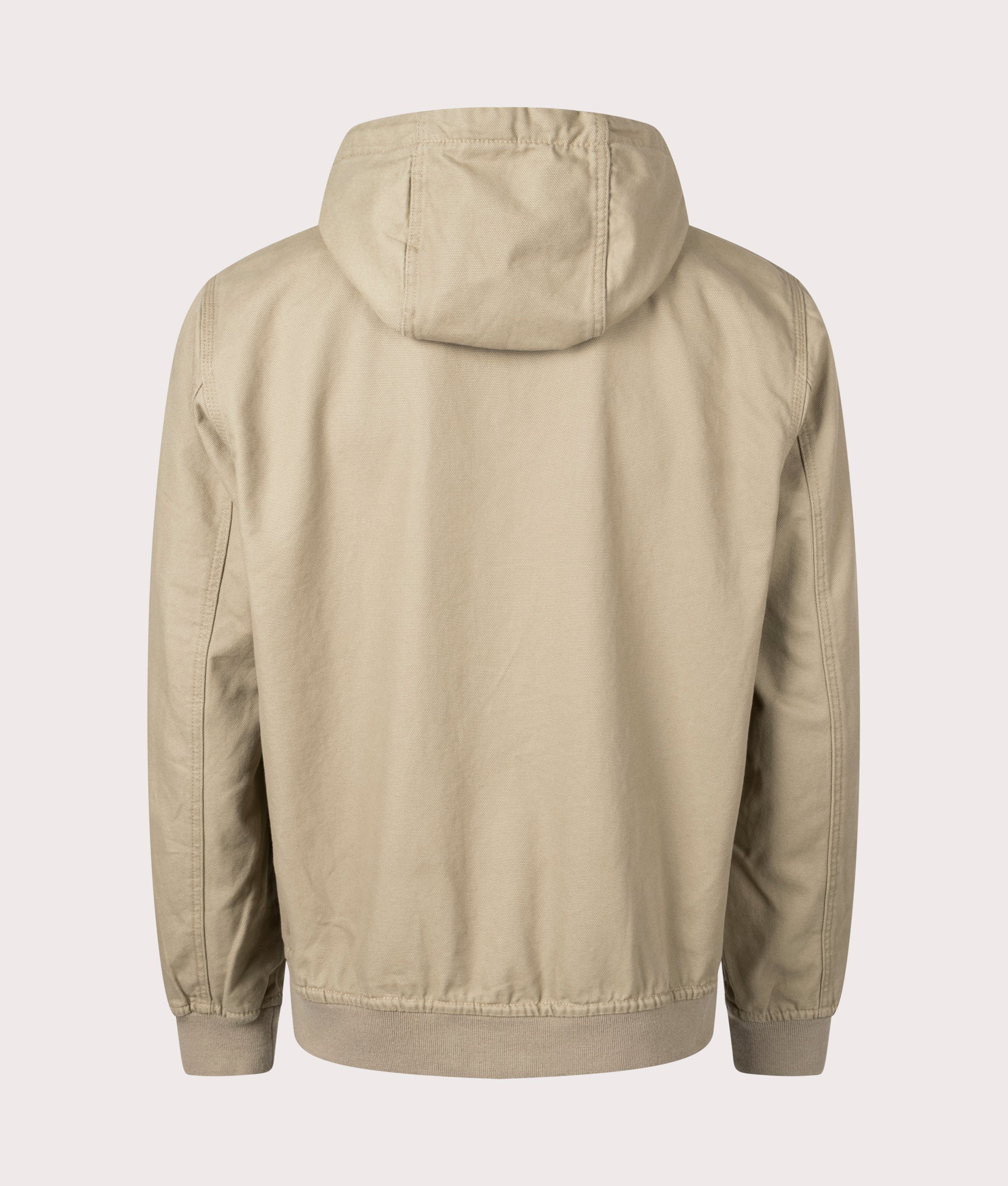 Dc Hooded Lightweight Jacket in Sandstone by Dickies. EQVVS Back Angle Shot.