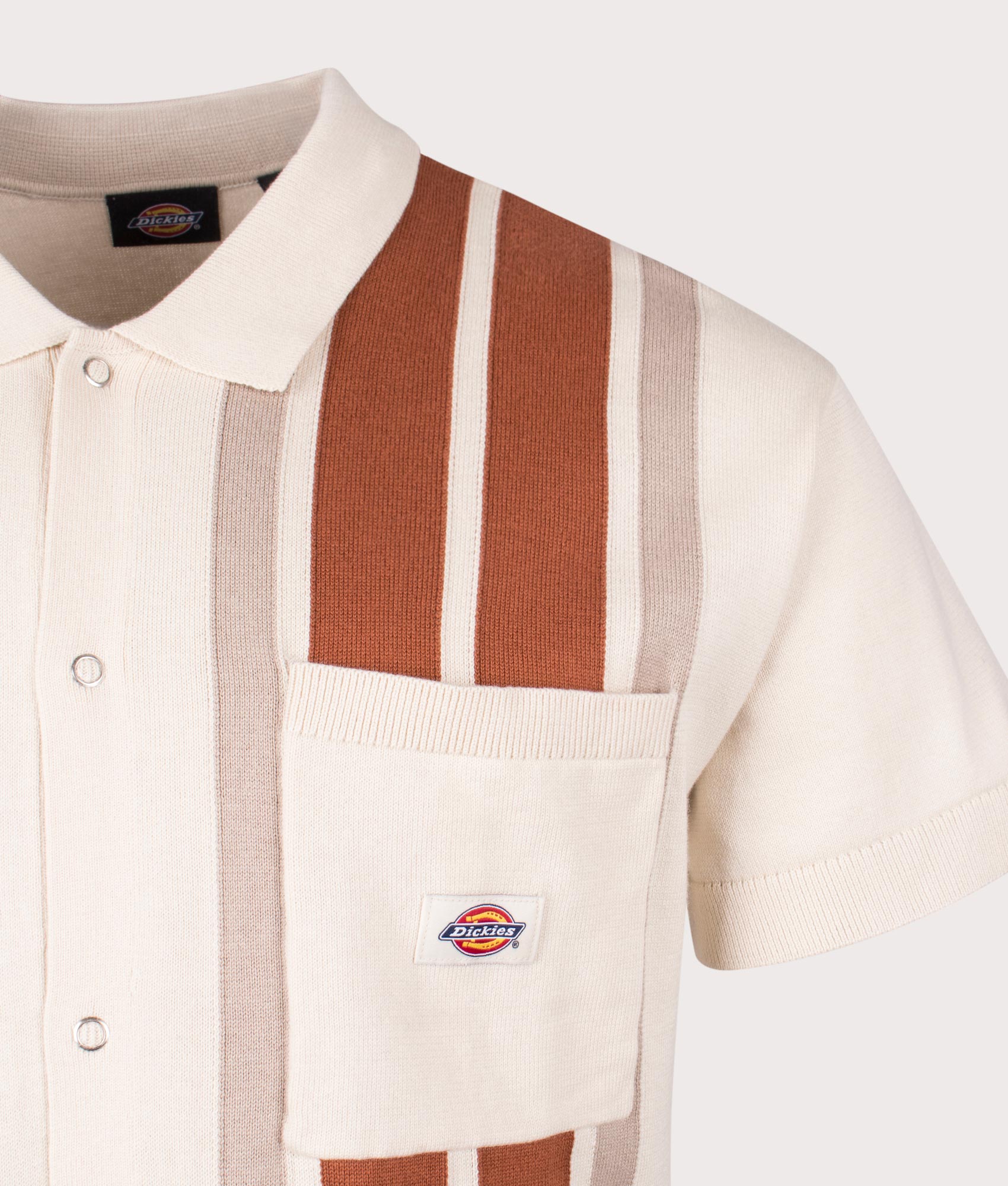 Fieldale Polo Shirt in Whitecap Gray by Dickies. EQVVS Detail Shot.