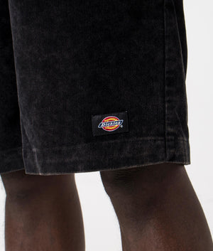 Dickies Chase City Shorts in Black. Detail shot at EQVVS.