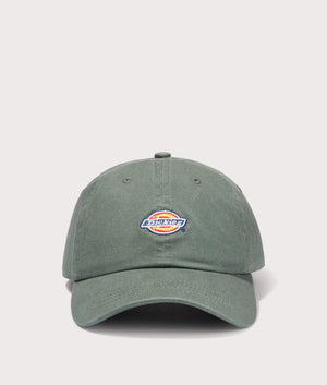Dickies Hardwick baseball Cap in Forest. Front angle shot at EQVVS.