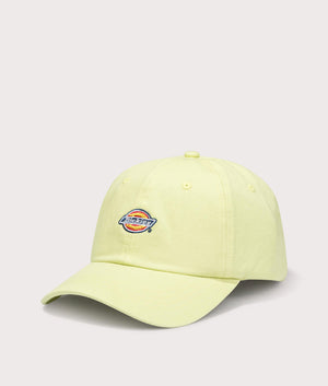 Dickies Hardwick Baseball Cap in Pale Green. Front side angle shot at EQVVS.