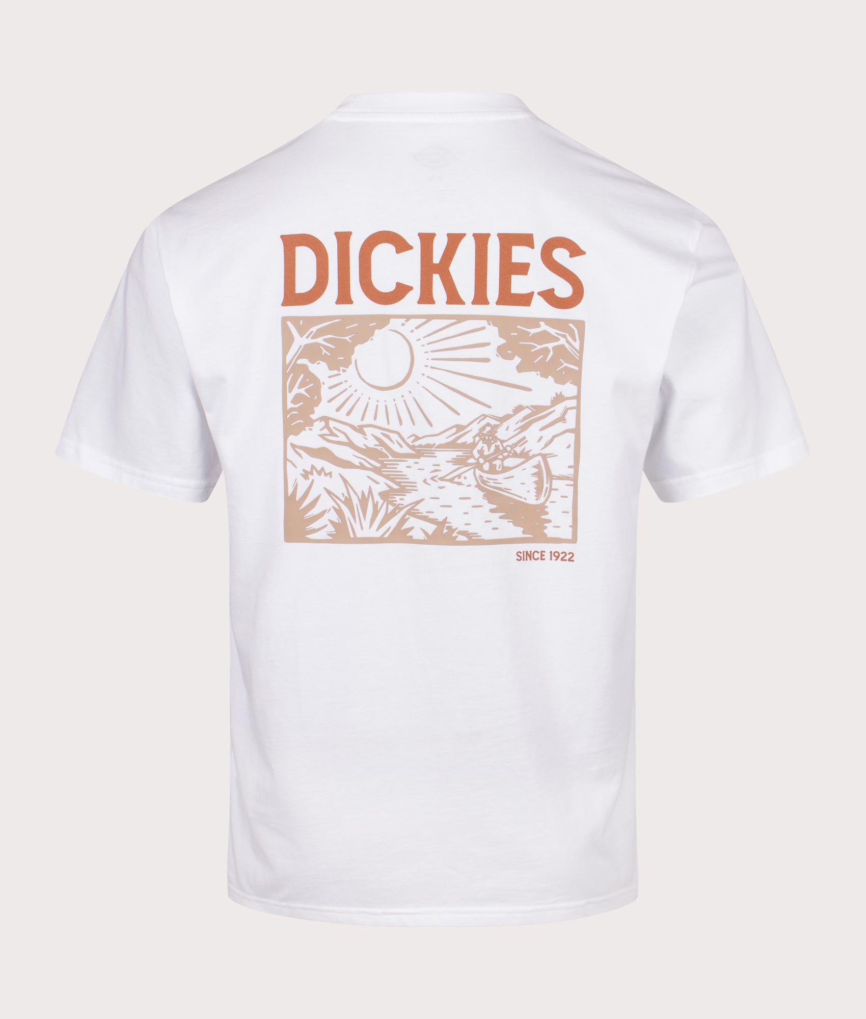 Patrick Springs T-Shirt in White by Dickies. EQVVS Back Angle Shot.