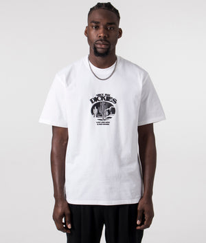 Timberville T-Shirt in White by Dickies. EQVVS Front Angle Shot.