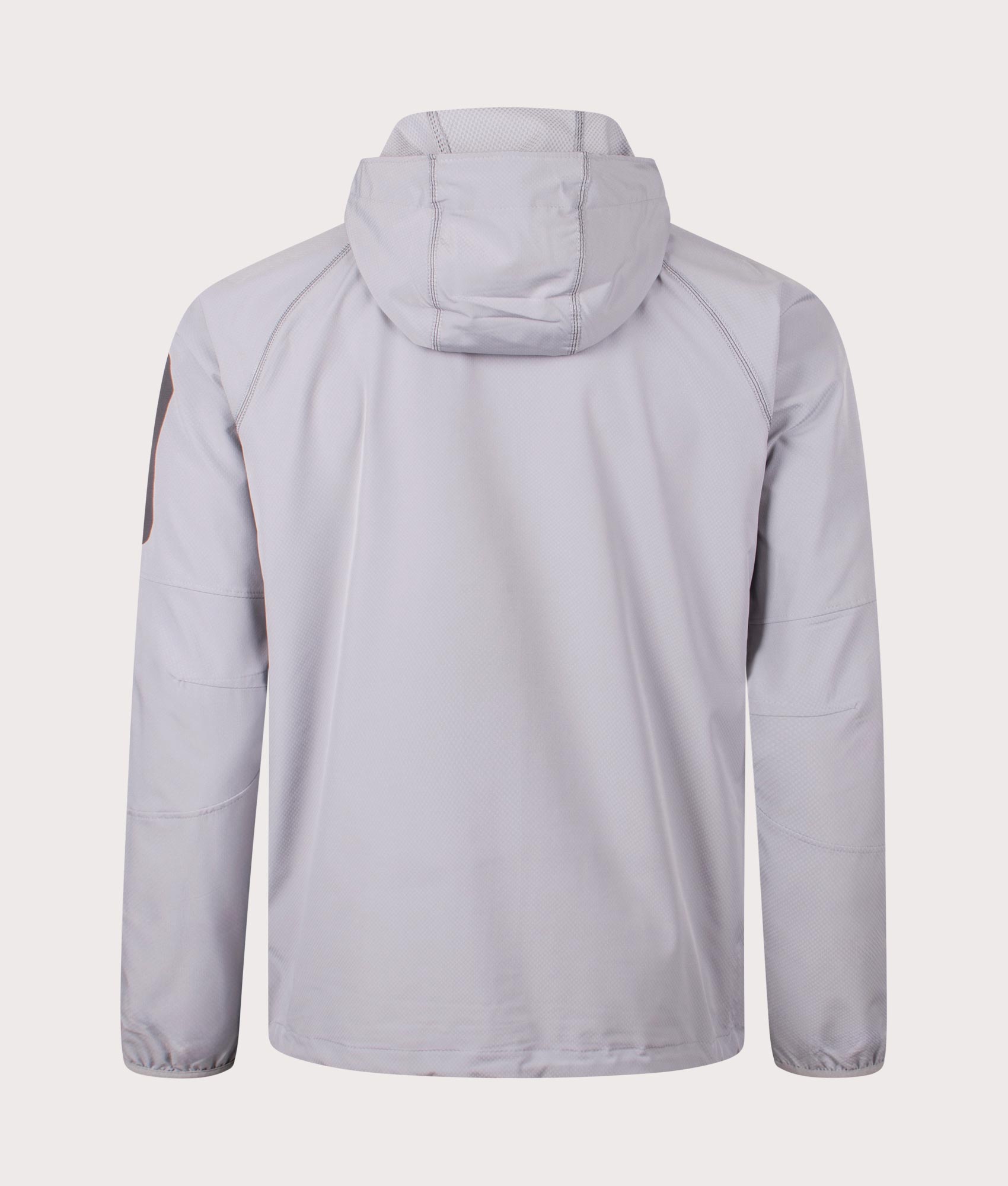 Columbia Tall Heights Hooded Softshell Jacket in 039 Columbia Grey back shot at EQVVS