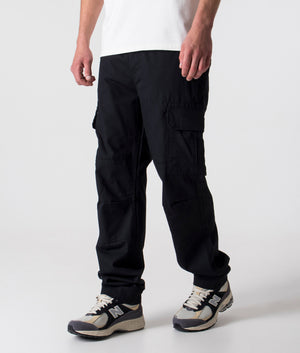 Regular-Fit-Millerville-Cargo-Pants-Black-Dickies-EQVVS model front angled image