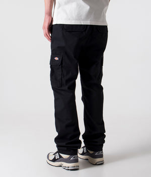 Regular-Fit-Millerville-Cargo-Pants-Black-Dickies-EQVVS model back angled image