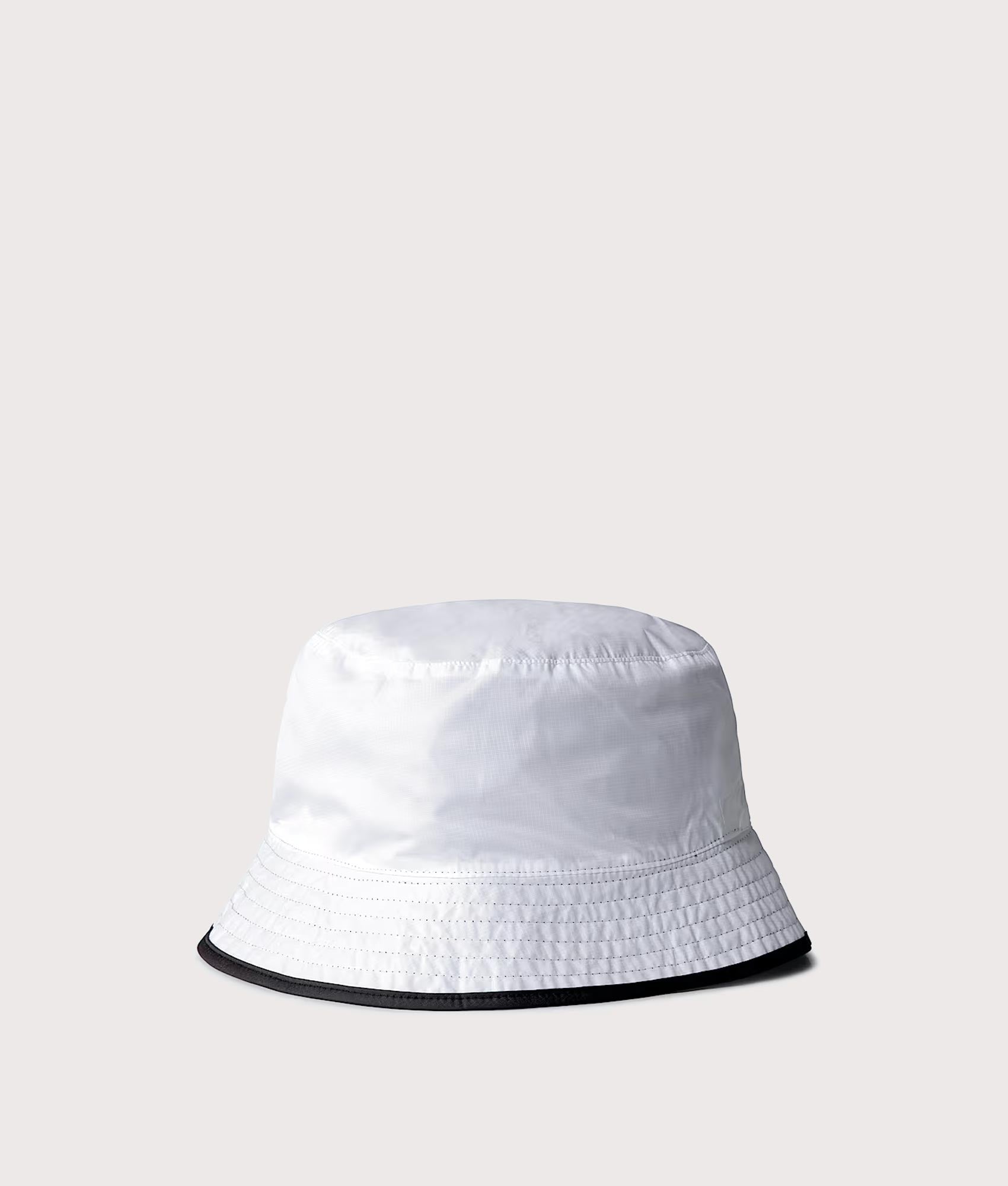 Stash Reversible Bucket Hat in TNF Black/TNF White by The North Face. Shot by EQVVS. Reversible shot.