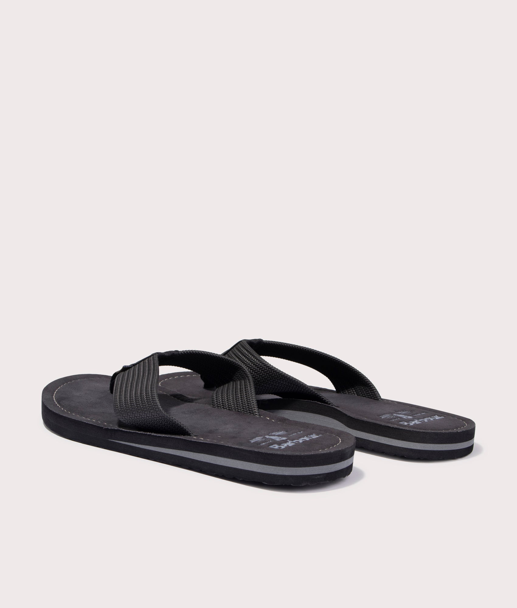 Barbour Toeman Beach Sandals in Black Back Shot at EQVVS