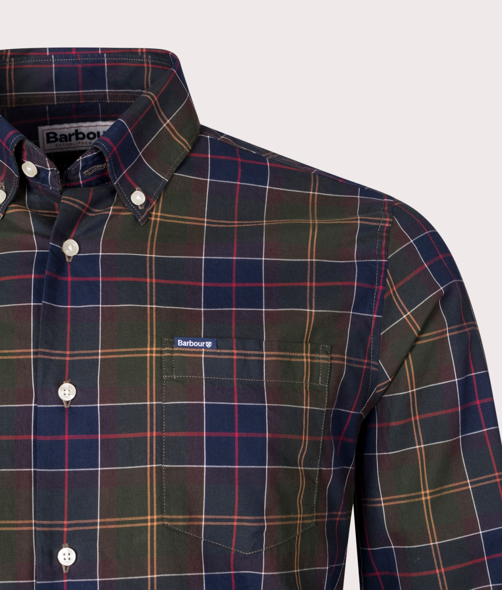 Weatheram Tailored Shirt, Barbour, Multi, EQVVS, Detail 