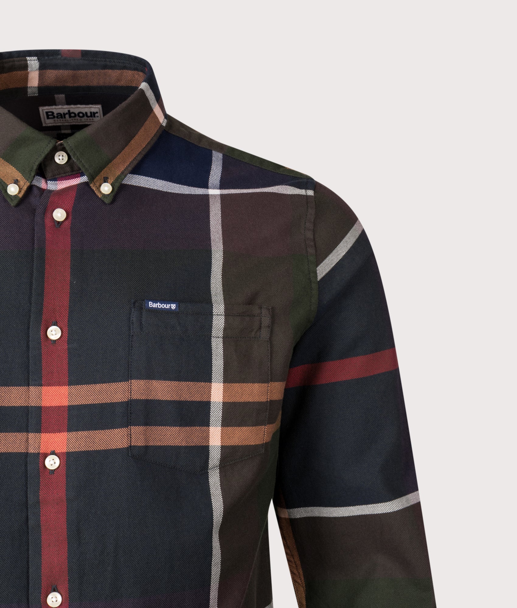 Dunoon Tailored Shirt in 'Classic Tartan' | Barbour Lifestyle | Front detail shot 