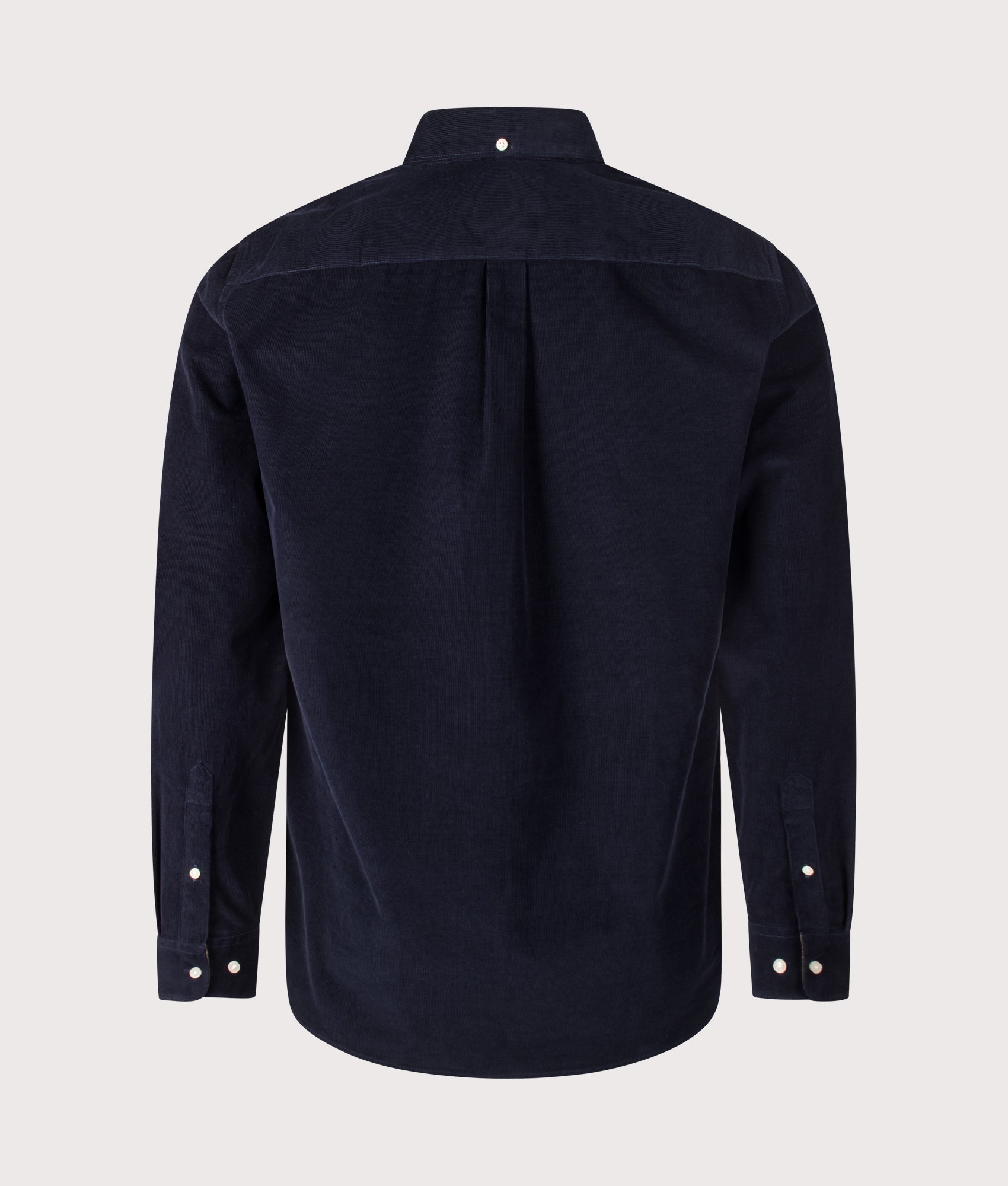 Barbour Lifestyle Ramsey Tailored Shirt in Navy at EQVVS Menswear. Back shot.