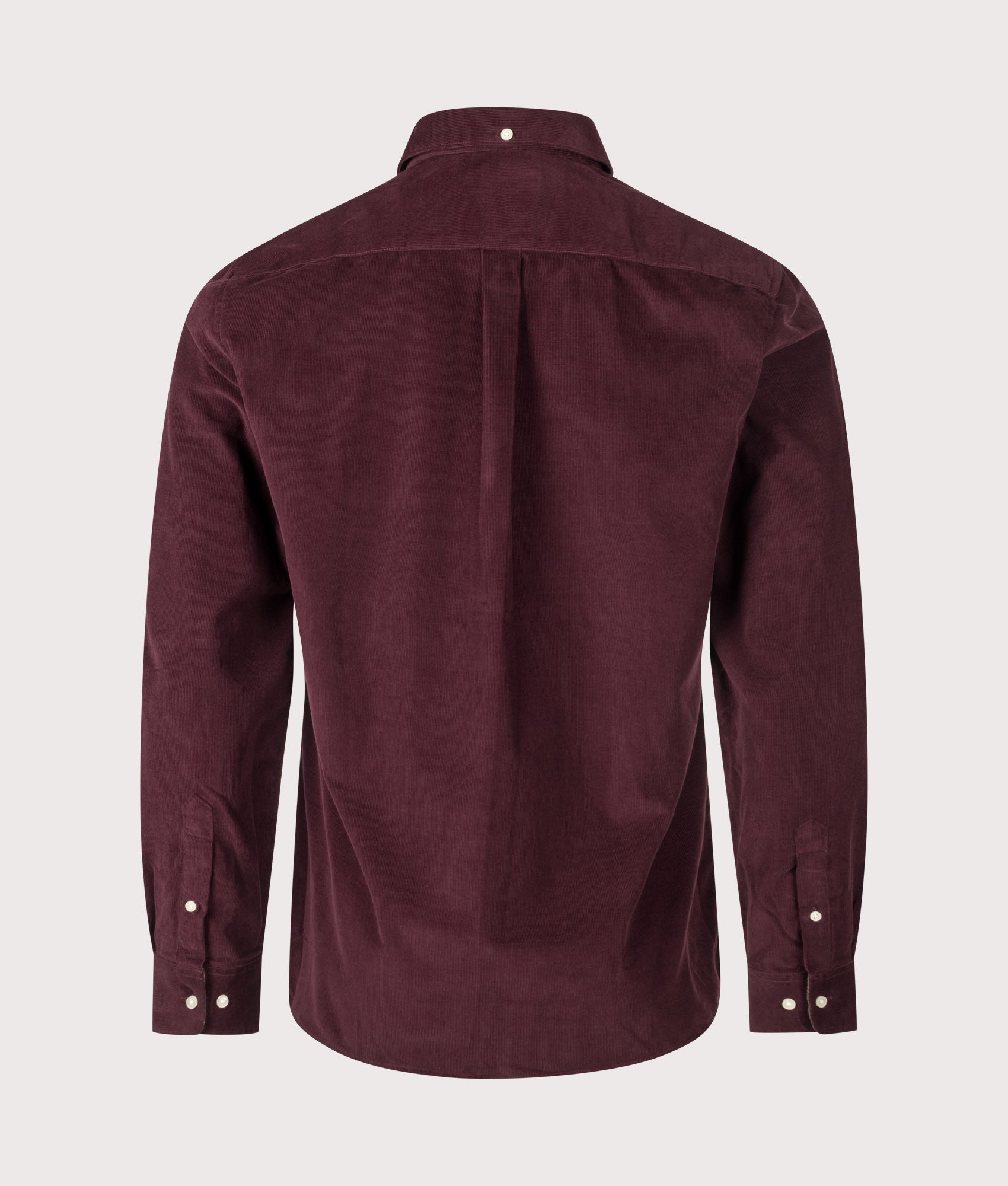 Barbour Lifestyle Ramsey Tailored Shirt in Winter Red at EQVVS Menswear. Back shot.