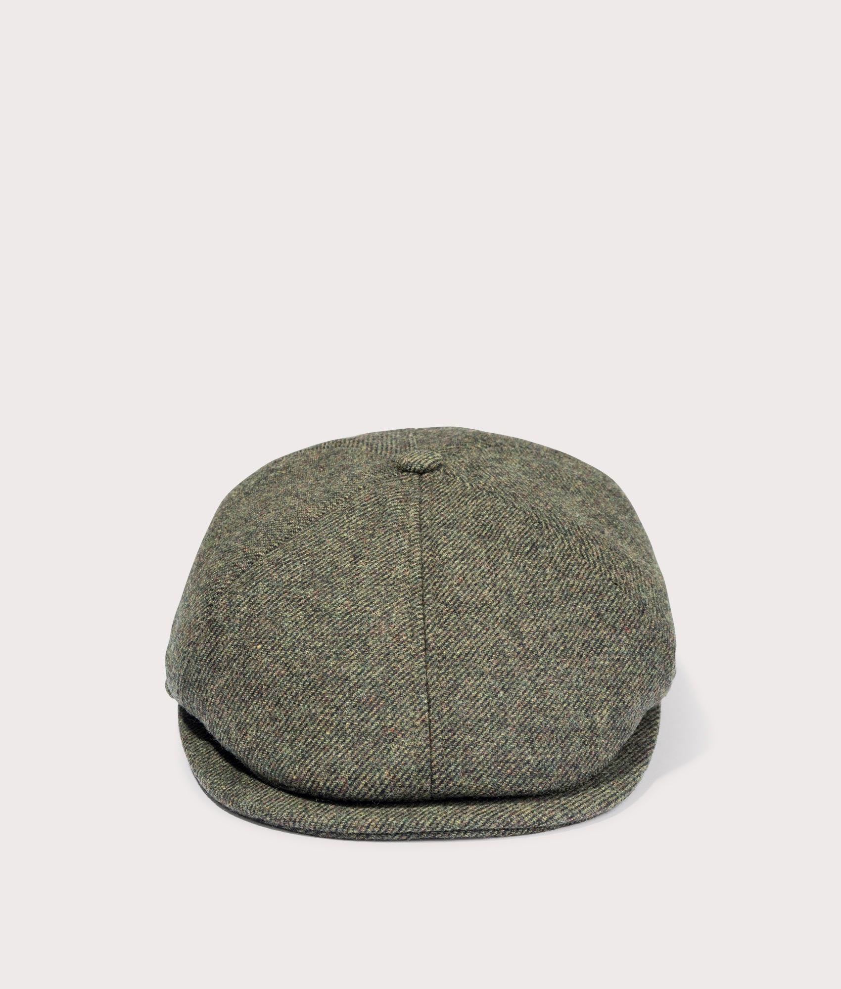 Barbour Lifestyle Claymore Bakerboy Cap in Olive Twill at EQVVS Menswear. Front shot.