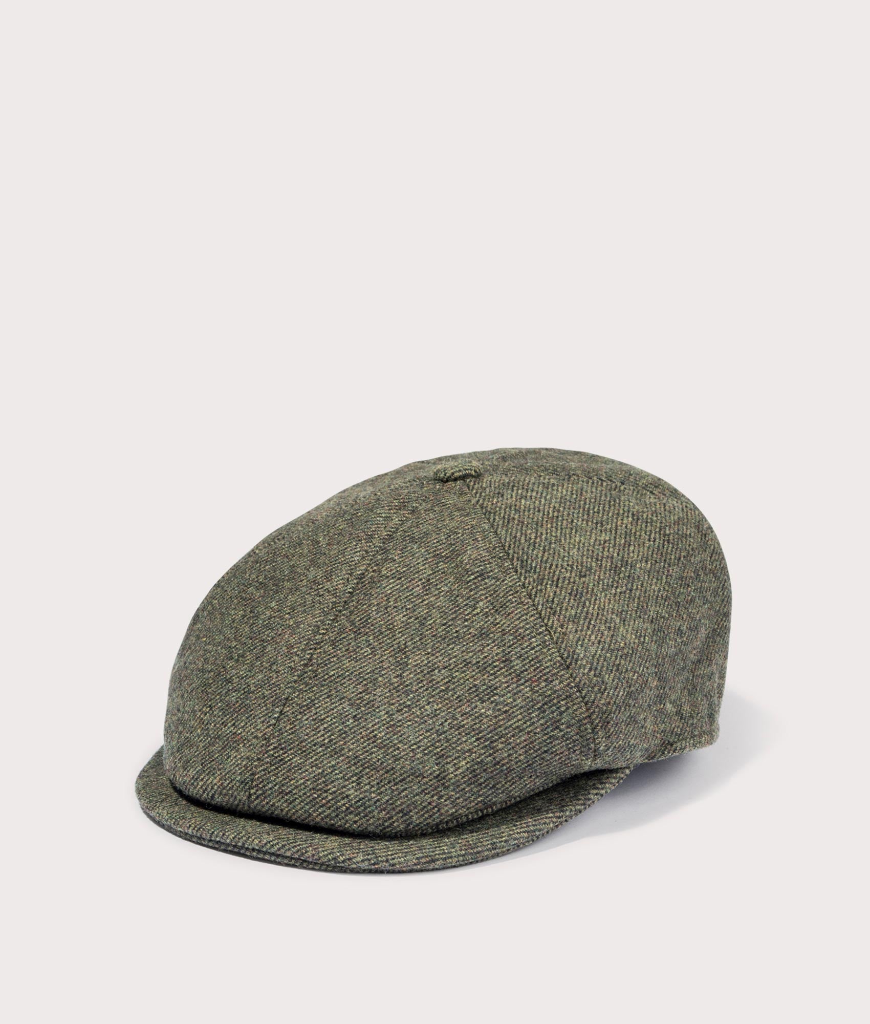 Barbour Lifestyle Claymore Bakerboy Cap in Olive Twill at EQVVS Menswear. Angled front shot.
