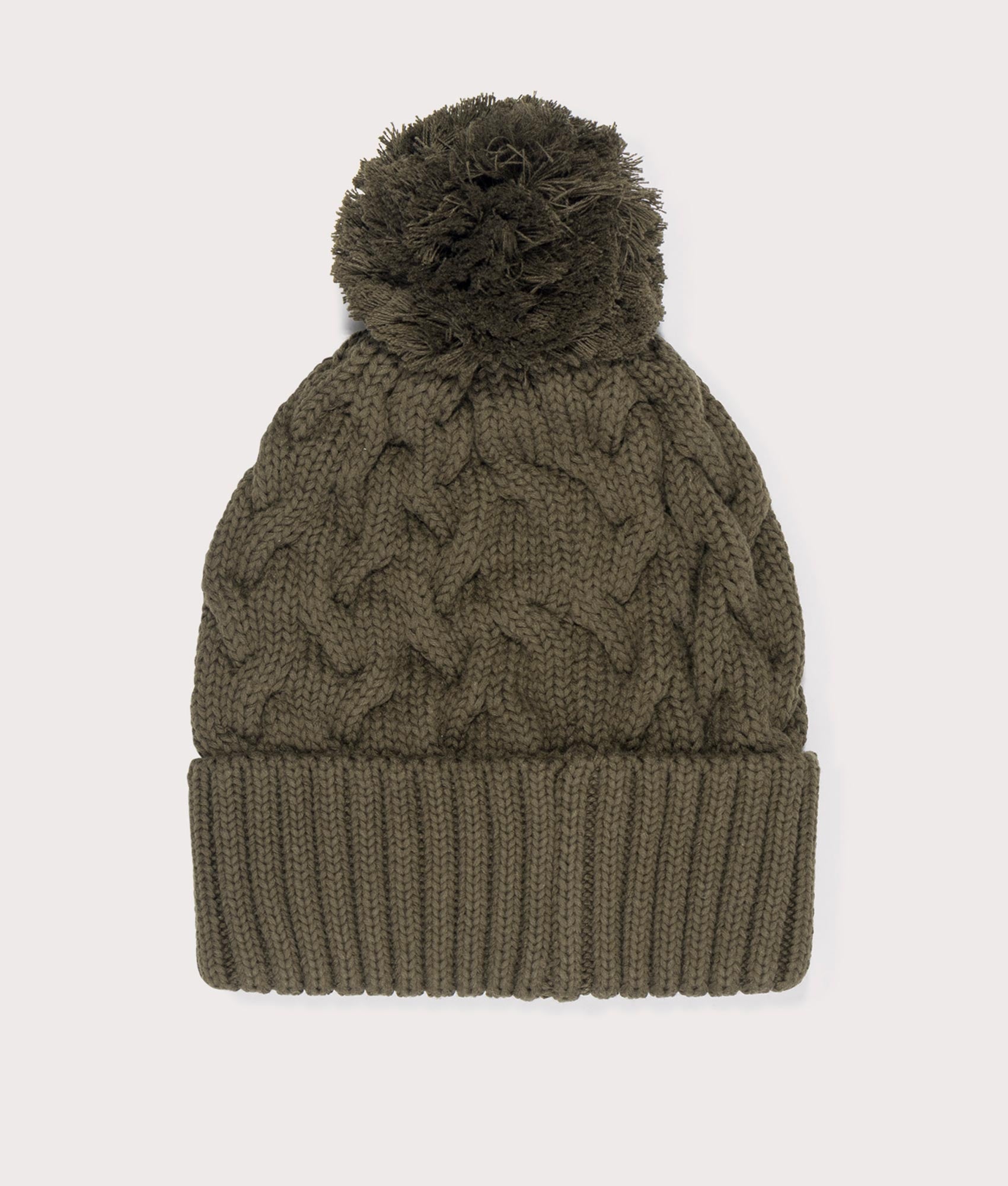 Gainford Cable Beanie in Olive. EQVVS Back Shot.