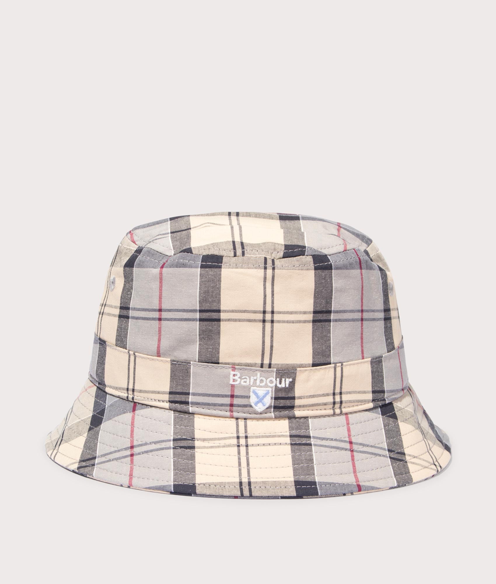 Tartan Bucket Hat in Dress Tartan by Barbour. EQVVS Front Angle Shot.