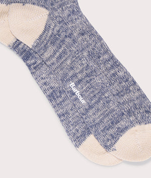 Barbour Shandwick Socks in Blue Mix 84% Cotton Close Shot at EQVVS