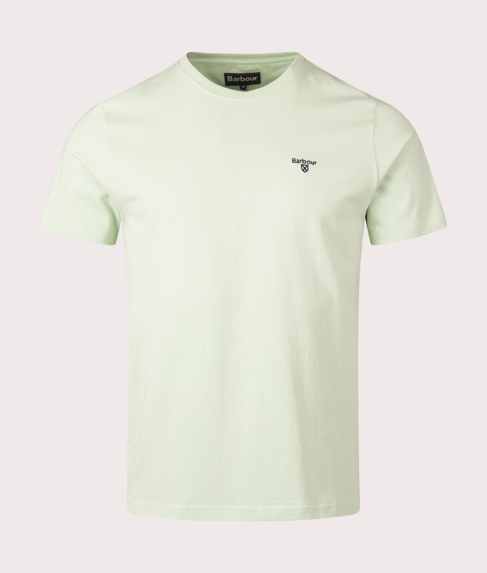 Barbour Lifestyle Essential Sports T-Shirt in Dusty Mint. Shot at EQVVS. Front shot. 